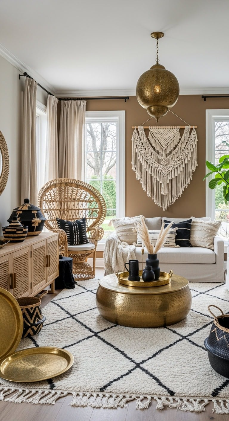 ✨** 20 Modern Cream, Black & Gold Living Room Decor Ideas for Everyday Comfort**