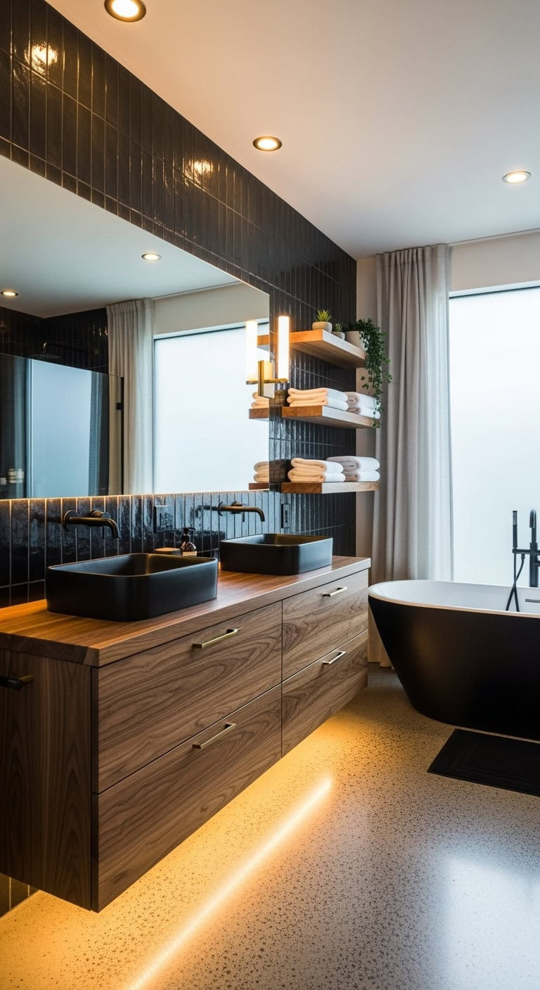 **20 Black Bathroom Ideas That Feel Luxe, Not Gloomy**