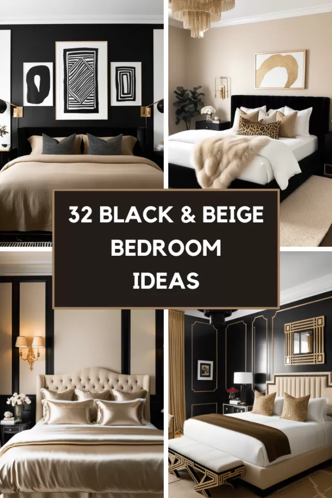 **32 Beige & Black Bedroom Ideas for Women Who Love Bold Neutral Decor**